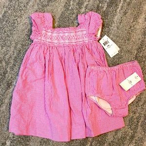 Ralph Lauren Baby Girl's Gingham Smock Dress, 24M